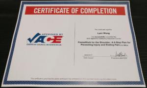 ACE certificate framework shoulder