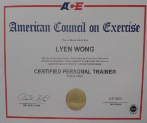 Personal Training certificate